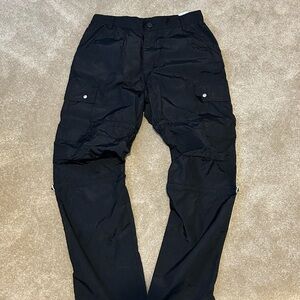 MNML black nylon cargo pants
